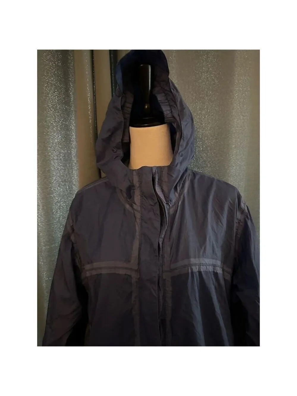 Cabela's Kids XL Blue Packable Hooded Rain Jacket Outdoor Travel